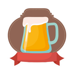 Poster - beer glass mug cold foam drink emblem