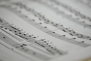 Selected focus of notes on sheet music