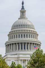 Wall Mural - US Capitol Building Dome with American Flag