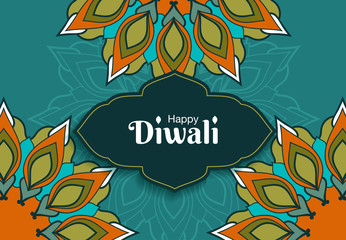 Wall Mural - Diwali Hindu festival greeting card