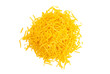 Pile of Grated Cheddar Cheese on a White Background
