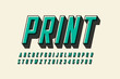 © piai - Offset print style modern font design, alphabet letters and numbers