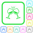 © botond1977 - Toasting with wine vivid colored flat icons
