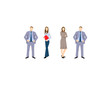 © java86 - Group of business men and women, working people on white background. Business team and teamwork concept. Group of Business People Isolated.