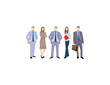 © java86 - Group of business men and women, working people on white background. Business team and teamwork concept. Group of Business People Isolated.