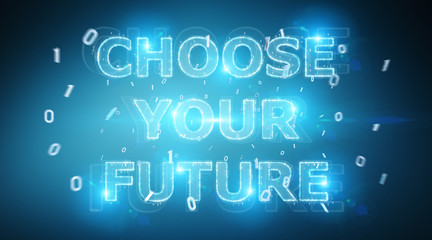 Future decision text interface 3D rendering