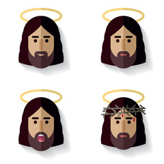 Jesus Christ face flat icon