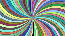 Multicolored Abstract Psychedelic Swirl Background - Vector Graphic Design With Striped Rays