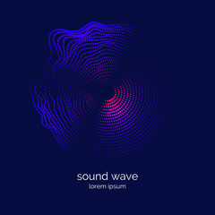 Wall Mural - Poster of the sound wave. Illustration music on dark background.