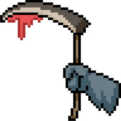 Canvas Print - vector pixel art murderer scythe