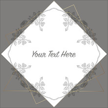 White Vector Frame With Grey Floral Wreath