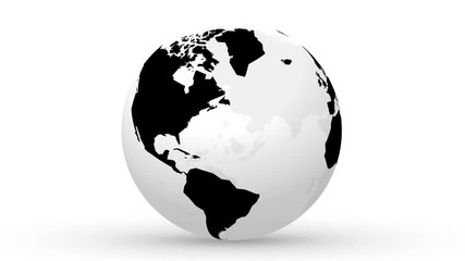 Wall Mural - black spinning globe simple icon animation