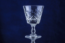 Old Cut Glass Lead Crystal Goblet
