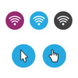 © 3dwithlove - Hand arrow web cursor vector and Free wi-fi icons and wifi applications