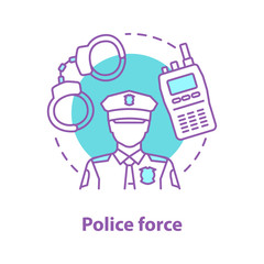 Sticker - Police force concept icon