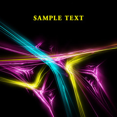 Poster - Colour sharp fractal lines on black