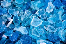 Blue Broken Glass Pieces