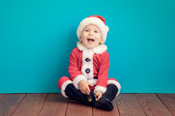 Canvas Print - Baby having fun at Christmas time