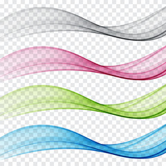 Wall Mural - Smooth clear beautiful waves set Wave abstract background vector