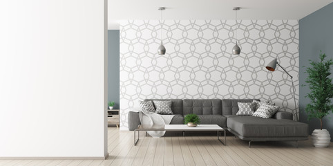 interior of living room with sofa rendering