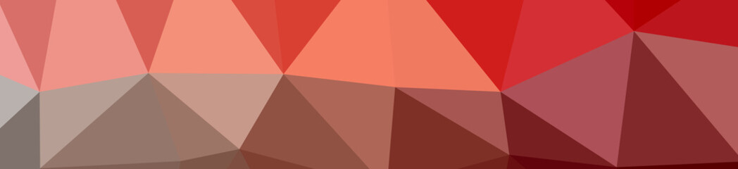 Illustration of abstract low poly red banner background.