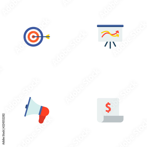 Set Of Finance Icons Flat Style Symbols With Presentation Financial Report Loudspeaker And Other Icons For Your Web Mobile App Logo Design Stock Vector Adobe Stock