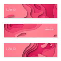 Wall Mural - horizontal banners with paper cut