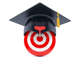 Poster - Bull's eye with mortarboard