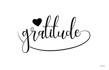 Wall Mural - gratitude typography text with love heart