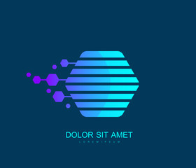 Block chain icon or logo element template. Crypto currency. Blockchain concept. Vector illustration.