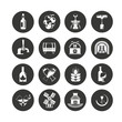 © bigpa - wine icon set in circle buttons