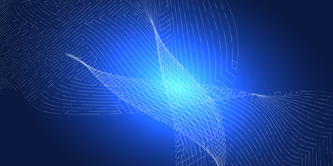 Wall Mural - abstract background digital lines on blue . technology background vector. future background.