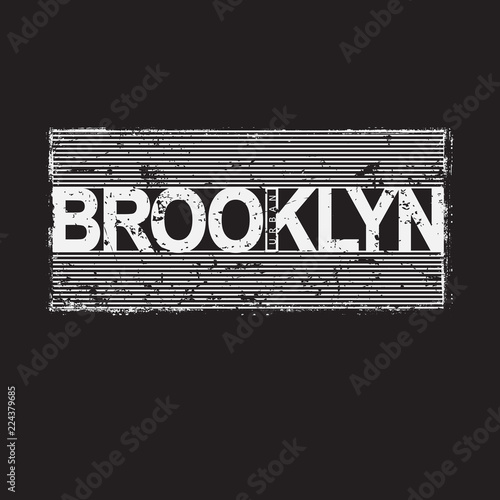 Brooklyn Urban New York City Typography T Shirt Print Poster