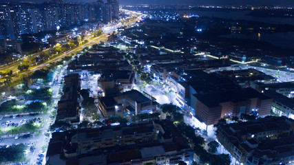  Aerial view of Rio de Janeiro city at night