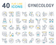 Set Vector Line Icons of Gynecology.