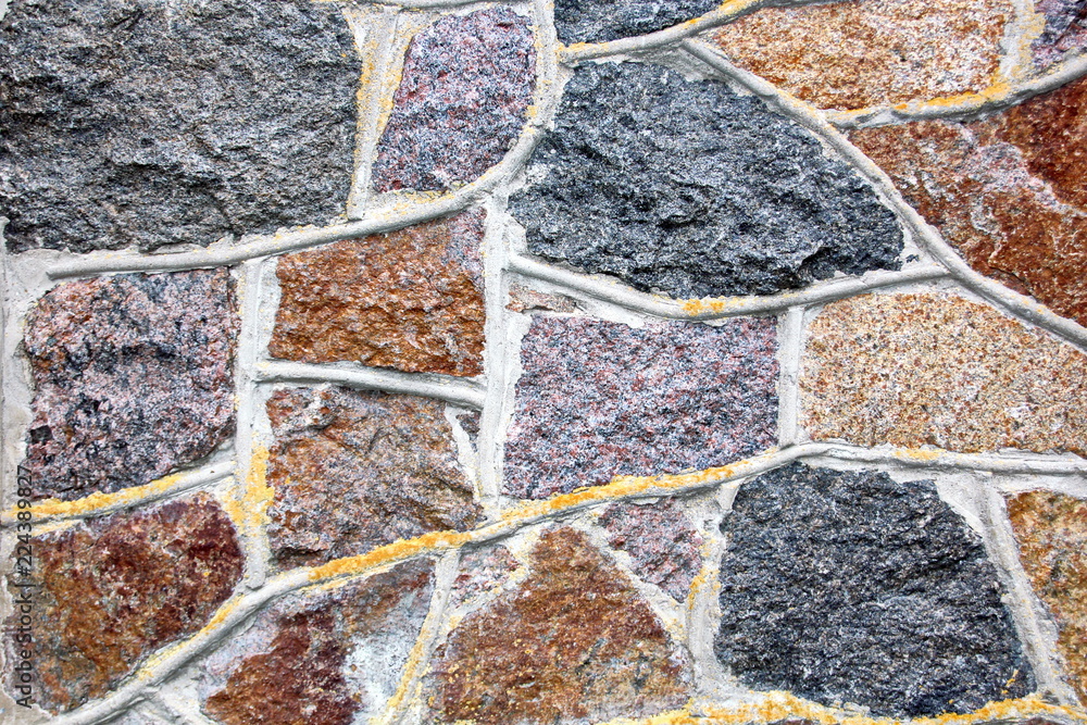 Various background types of laying stones from granite and other ...