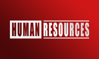 Wall Mural - Human Resources - neat white text written on red background