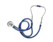 Stethoscope on white background, top view. Medical object