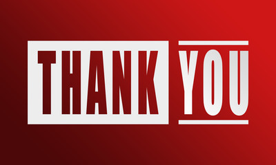 Wall Mural - Thank You - neat white text written on red background