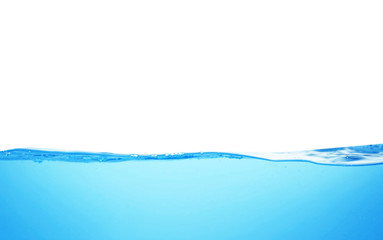  Surface of blue water against white background