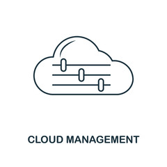 Wall Mural - cloud management outline icon. simple design from web development icon collection. ui and ux. pixel 