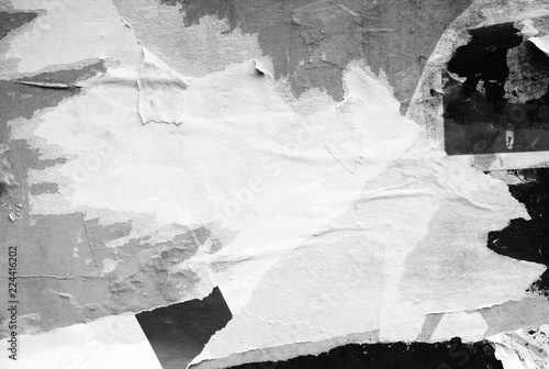 Photo White paper ripped torn background blank creased crumpled posters placard grunge