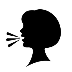 Speaking woman silhouette icon