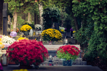 All Saints Day in the cemetery