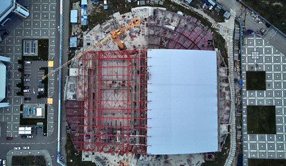 aerial survey of the construction site