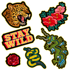 Set stickers or patches 