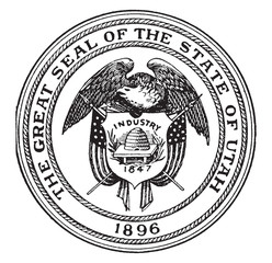 Wall Mural - The Great Seal of the State of Utah, 1896, vintage illustration