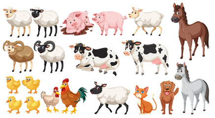 Wall Mural - Set of farm animals