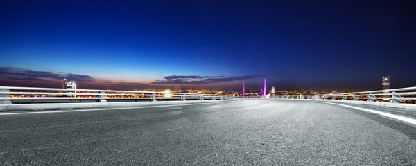 empty highway through modern city