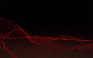 Wall Mural - Big data network visualization concept. Digital music industry, abstract science vector background. Virtual flow big binary data visualization illustration